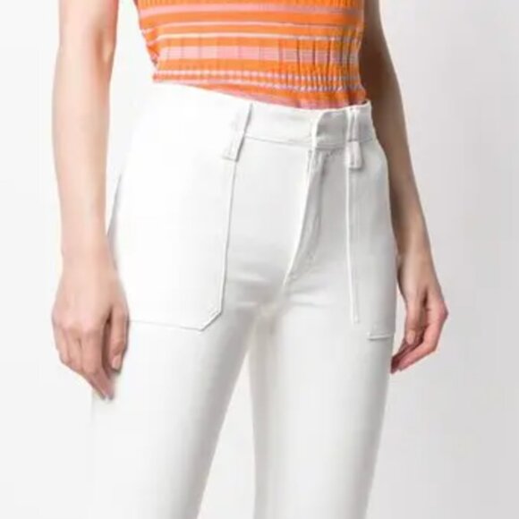 Chloe White Boho Jeans with Frayed Hem - Picture 2 of 12